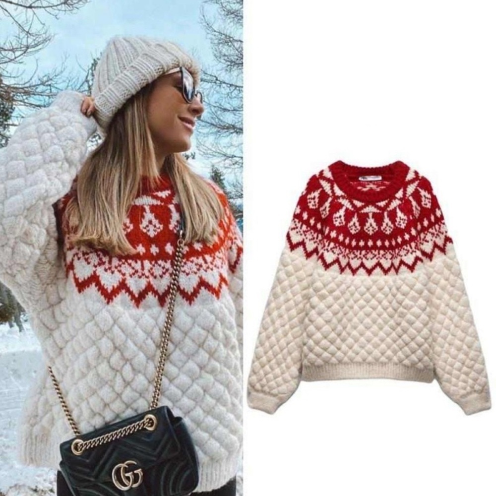 Industry Oversized  Chunky Bulky Sweater Vintage Style New Wool Blend size L